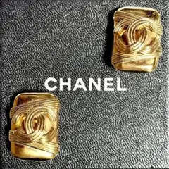 シャネル イヤリング レクタングル ココマーク ゴールド ヴィンテージ 