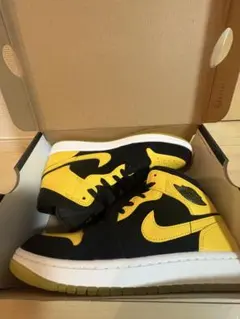 Nike Air Jordan 1 Mid ブラック/イエロー