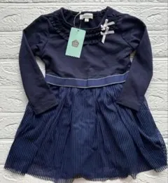 【未使用タグ付き】　3can4on 長袖ワンピース　90㎝