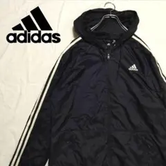 アディダス　マウンテンパーカー　ジャケット　アウター　ストライプ　ライン　黒