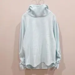 フリースパーカー 【L】パステルブルー 水色 ゆるだぼ ハイネック US古着