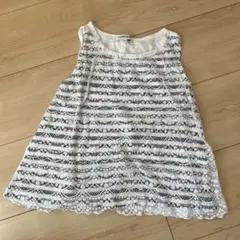 GLOBAL WORKレースストライプタンクトップ Lサイズ