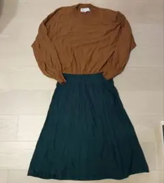 ロペピクニック バイカラーニットワンピース