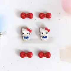 〈新品未使用〉ネイルパーツ　ハローキティ パーツセット♡ リボン
