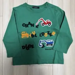 moujonjon はたらく車 長袖Tシャツ 緑 90cm
