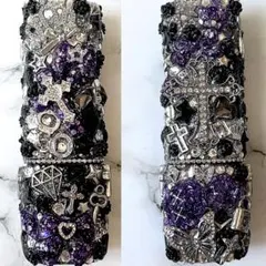 IQOSデコIQOSイルマワンケースデコケース電子タバコ全面埋め尽くし黒紫ギャル