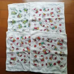 ハローキティ　けろけろけろっぴ　おしぼり　タオル　中古品　4枚