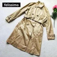 【フェリシモ】美品✨トレンチコート　ベルベット　ゆったり　ベージュ　Lサイズのサムネイル