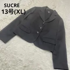 新品 SUCRE シュクレ テーラードジャケット 黒 無地 アウター/13号