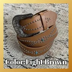 ライトブラウン ウエスタン スタッズベルト ヴィンテージ アメカジ y2k AW