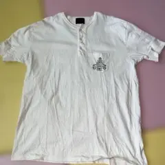 希少2XL バイグラッドハンド ヘンリーネック Tシャツ 生成り クラウンロゴのサムネイル