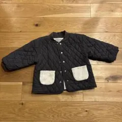 ネイビー キルティング アウター フリースポケット付き　100cm