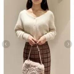 ファーライクニットカーディガン