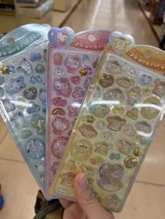 ハローキティ ポムポムプリン ポチャッコ うるちゅる ポップシール 3枚セット