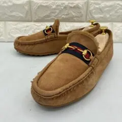 【新品未使用】GUCCI ブラウンレザー モカシン GUCCI ローファーミドルカットブラウンレザー モカシンスタイルローファー