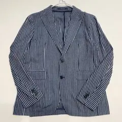 J7067 美品 タリアトーレ サハラシアサッカーシャツジャケット ネイビー48 J5136 美品 タリアトーレ サハラシアサッカーシャツジャケット 青系 48