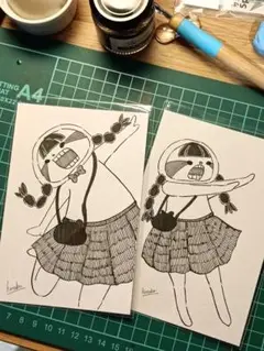 【原画】お得！ナマケモノみつあみちゃんセット！