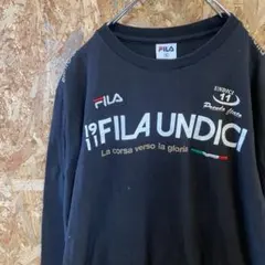 AE10408 FILA 長袖Tシャツ ブラック メンズ S ポスのサムネイル