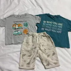 キャンプTシャツ2枚と恐竜ショートパンツセット まとめ売り