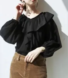 SLOBE IENA コットンラッフルギャザーブラウスのサムネイル