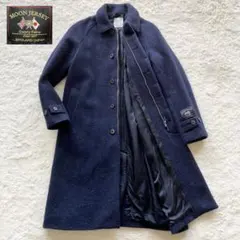 美品 ユナイテッドトウキョウ MOON社生地 ステンカラーコートネイビー S