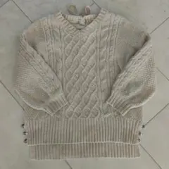 axes femme ケーブルニット アイボリー レースアップ Мサイズ