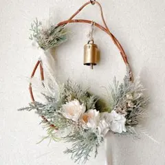 造花　リース　クリスマス　冬　アートフラワー　ドアリース　玄関リース
