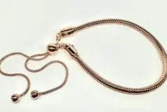 ゴールド スネークチェーンブレスレット フリーサイズブレスレット