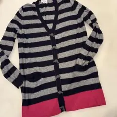 LANVIN en Bleu ストライプ　ロングカーディガン 38