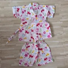 80cmベビー甚平女の子花柄甚平ピンク甚平金魚
