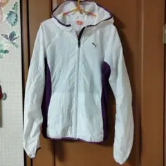 Puma フード付きジャケット ホワイト/パープル