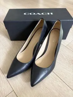 COACH ブラックレザー ハイヒール