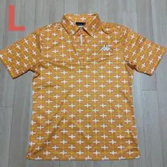 Kappa オレンジ 十字模様 シャツ L半袖　ゴルフウェア　l