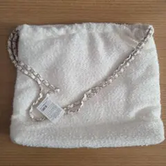 新品未使用【 ホワイト 】白色 ラメ ツイード トートバッグ かばん