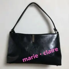 marie claire 中型バッグ 黒色本革製 冠婚葬祭