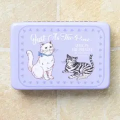 Flowering マルチデザイン 小物ケース 猫 ねこ ネコ パープル 紫