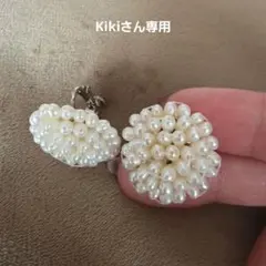 パールビーズ フラワーデザイン イヤリング