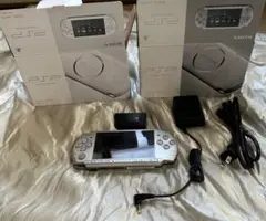 【動作確認済】PSP-3000 ミスティックシルバー付属品+ パールホワイト空箱