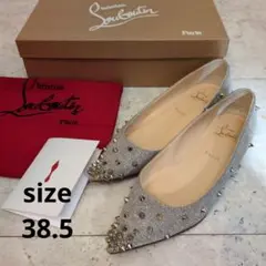 ルブタン*ChristianLouboutinフラットシューズスタッズシルバー靴のサムネイル