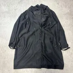 ウ*ァ様 vintage フード付きブラックトレンチコート古着春物y2k