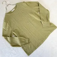 NEIPLE ネイプル　長袖ニットセーター　クールネック　毛100%　薄手　L