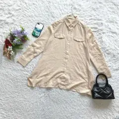 ジョルジュレッシュ 長袖シャツ 無地 薄手 36/S ナチュラル オフィス 通勤のサムネイル
