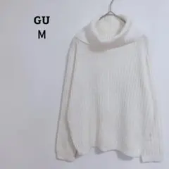 ジーユー　ニット　セーター　タートルネック　リブ　オフィカジ　シンプル　М