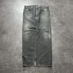 90s USA製Levi's505先染めブラックデニムW40極太リーバイス古着