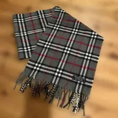 Burberrys 100%ラムウール マフラー グレー チェック