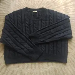 GU ネイビー ケーブル編み ニットセーター XL