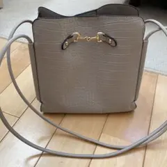 グレー クロコダイル型押し ショルダーバッグ✨美品✨
