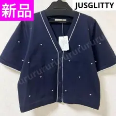 新品☆ジャスグリッティー キラキラフェザーカーディガン アプワイザー