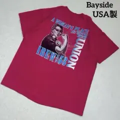 【希少】90's BAYSIDE USA製Tシャツリベット打ちのロージーバクプリ