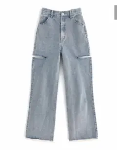 GRL サイドスリットダメージデニムワイドパンツ